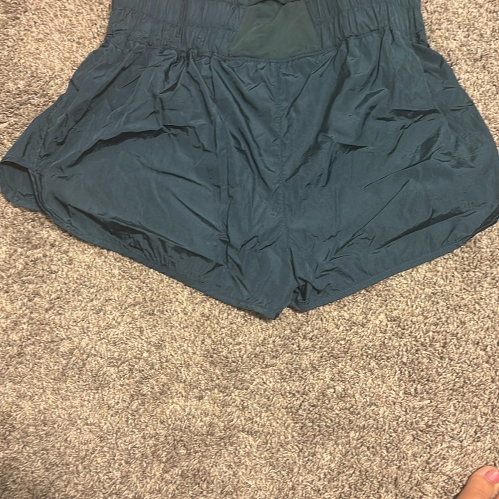 Free People Green Athletic Shorts Lightweight Elastic Waist
